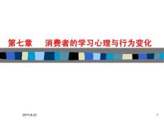 第七章 消费者的学习心理与行为变化