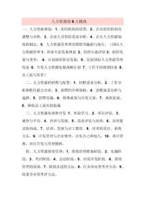 人力资源的6大模块
