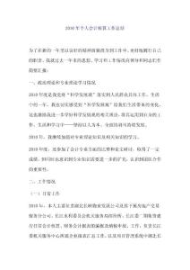 2010年个人会计核算工作总结