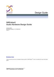 SiRFatlasV Audio Hardware Design Guide