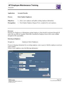 AP Employee Maintenance Training