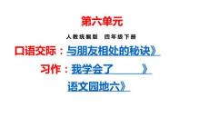部编人教版小学四年级下册语文 第六单元 口语交际 与朋友相处的秘诀 习作 我学会了 语文园地六 课件P63