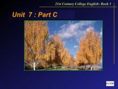 21世纪大学英语读写教程，第一册，第七单元，TextC