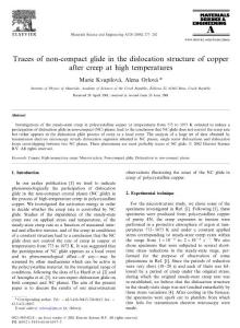 Traces of non-compact glide in the dislocation structure of copper after creep at high temperatures