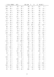 小学一年级口算题卡 一百五十以内加减法101-150