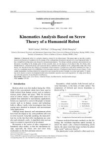 Kinematics Analysis Based on Screw Theory of a Humanoid Robot_2007