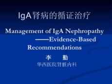 IgA肾病的循证治疗