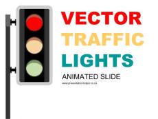 卡通红绿灯－交通行业PPT模板