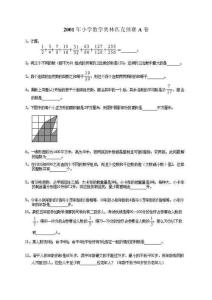 2001年小学数学奥林匹克试卷预赛A卷