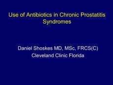 慢性前列腺炎的抗生素应用（英文PPT）Use of Antibiotics in Chronic Prostatitis Syndromes