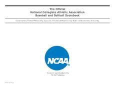 The Official NCAA Baseball and Softball Scorebook