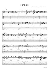 Fur Elise（吉他谱完整版）