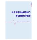 2022年北京地区咨询服务部门岗位薪酬水平报告