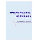 2022年贵州省地区网络技术部门岗位薪酬水平报告
