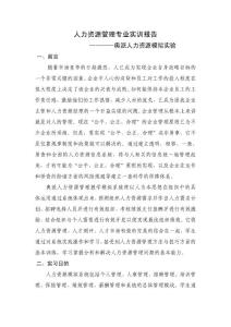 奥派人力资源实训报告