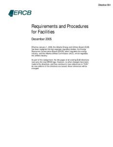 Directive064_ Requirements and Procedures for Facilities
