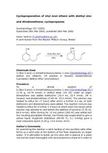 Cyclopropanation of silyl enol ethers with diethyl zinc and diiodomethan1