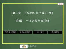 2012年中考数学专题复习第二章《方程(组)与不等式(组)》第6讲　一次方程与方程组（共49张PPT）