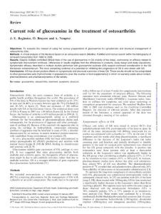 氨基葡萄糖Current role of glucosamine in the treatment of osteoarthritis