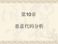 《信息安全》课程教学课件 第10章 恶意代码分析(38P)