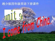 湘少版四年级英语下册UNIT9 I COME FROM CHINA PPT课件