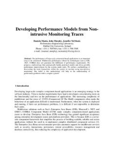 Developing Performance Models from Non- intrusive Monitoring Traces