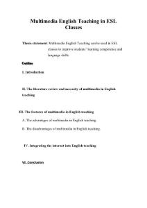 MULTIMEDIA ENGLISH TEACHING IN ESL CLASSES