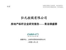 弘元控股房地产板块标杆企业研究报告_青岛银盛泰