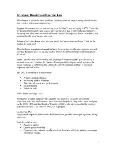 Investment Banking and Securities Law
