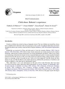 Child abuse: Bahrain´s experience