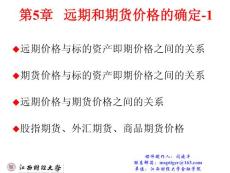 金融工程教材第5章   远期和期货价格的确定