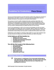 Guidelines for Conducting a Focus Group - Designing focus group