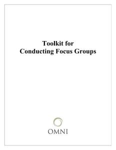 toolkit for conducting focus groups