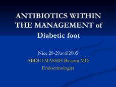 抗生素英文课件精品 ANTIBIOTICS WITHIN THE MANAGEMENT of Diabetic foot