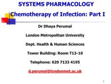 抗生素英文课件精品——SYSTEMS PHARMACOLOGY Chemotherapy of Infection