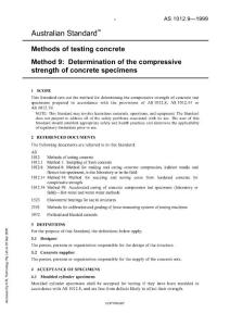 AS 1012.9-1999 混凝土试验方法 第9部分：混凝土标本的压强测定