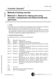 AS 1012.8.1-2000 混凝土试验方法 第8.1部分：混凝土的制作和加工方法 压强和间接张力实验