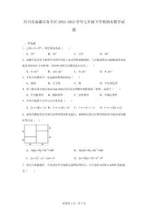 四川省成都市青羊区2022-2023学年七年级下学期期末数学试题