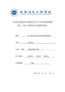 09级2011--2012年寒假社会实践调查报告