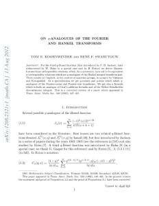On q-analogues of the Fourier and Hankel transforms