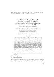 Unified small-signal model for PCM control in CCM-- unterminated modeling approach