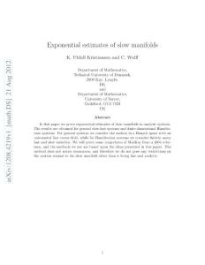 Exponential estimates of slow manifolds