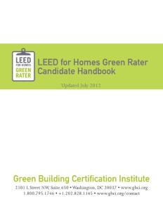 LEED   美国绿色建筑认证考试官方复习材料 for Homes Green Rater Candidate Handbook
