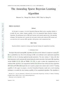 The Annealing Sparse Bayesian Learning Algorithm