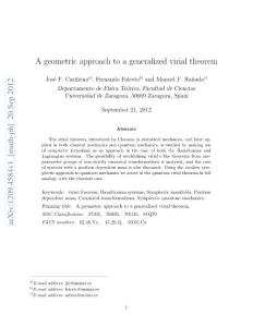 A geometric approach to a generalized virial theorem