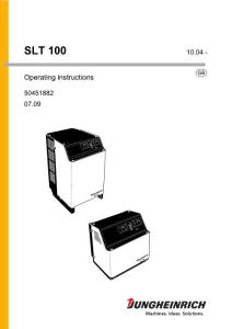 永恒力SLT 100电动叉车充电机操作手册