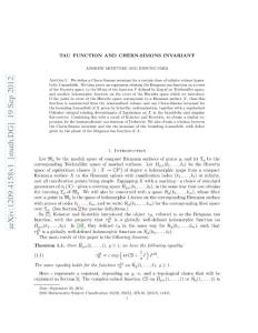 TAU FUNCTION AND CHERN-SIMONS INVARIANT