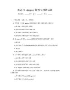 2025年Adapter微调专项测试题