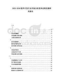 2025-2030软件开发行业市场分析竞争态势发展研究报告