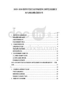 2025-2030软件开发行业市场竞争力研究及创新方向与商业模式报告书